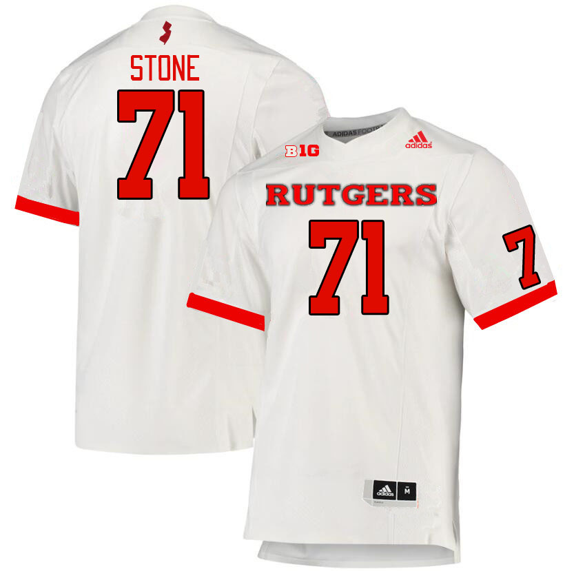Men #71 John Stone Rutgers Scarlet Knights College Football Jerseys Stitched Sale-White